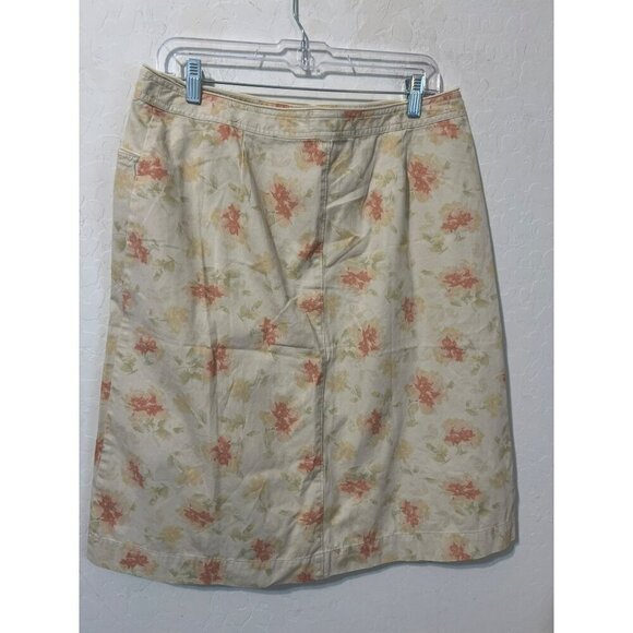 NWT J. Jill Watercolor Floral Skirt Sz 12 Pastel Knee Length - Picture 5 of 8